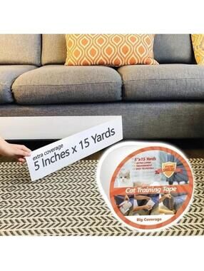 Cat Training Tape - 5"x15 Yard - Extra Wide Anti Cat Scratch Tape for Furniture